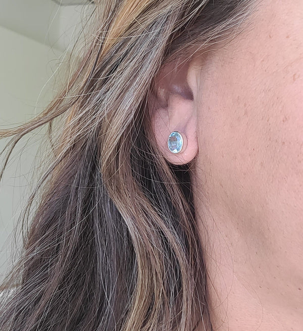 Blue Quartz Stud Earrings - MINU Jewels