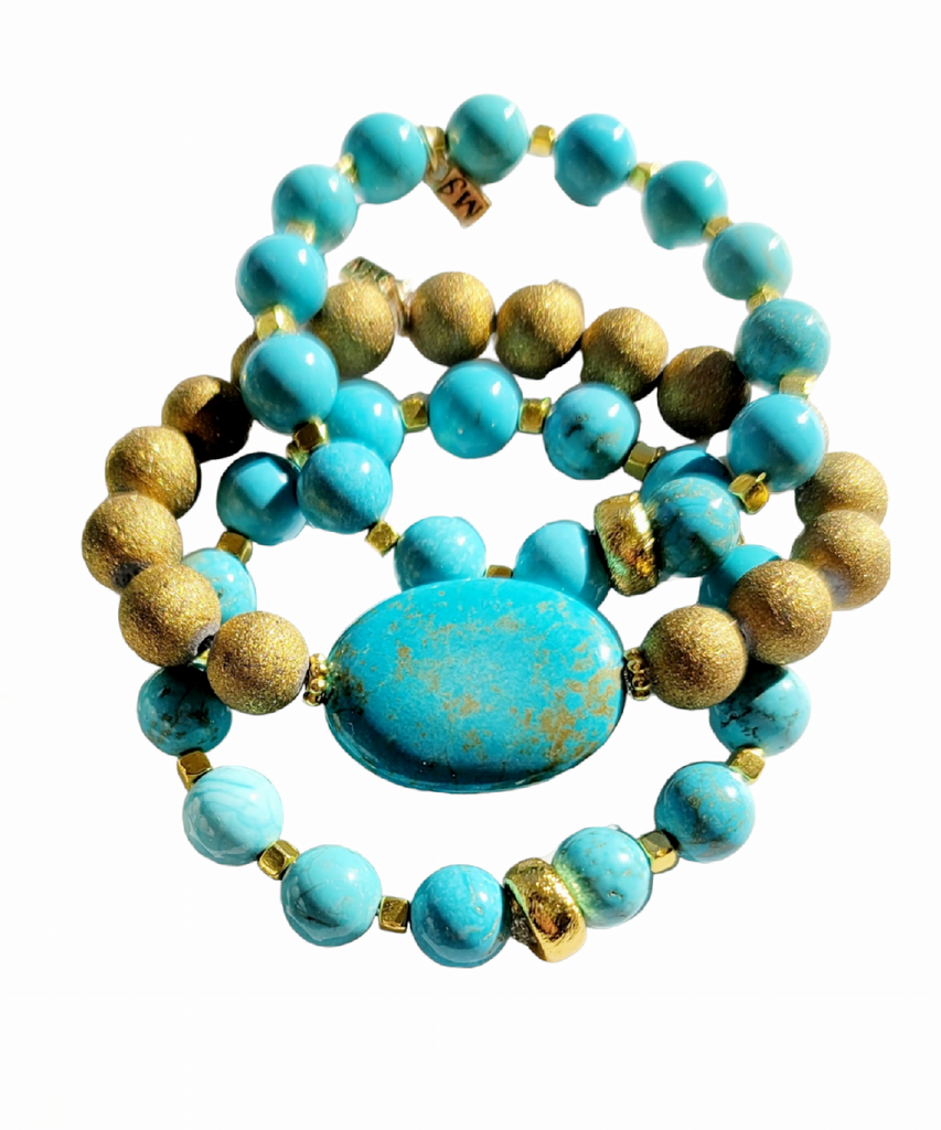 Rustic Turquoise Stack- Set of 3 - MINU Jewels