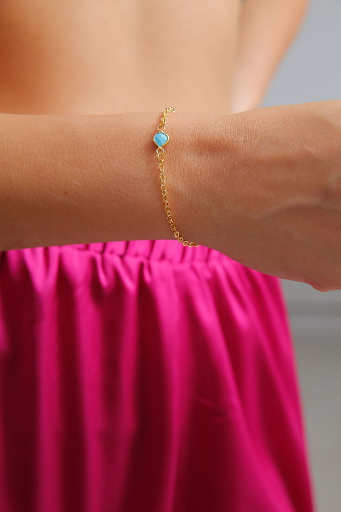 Dainty Oval Turquoise Bracelet - MINU Jewels