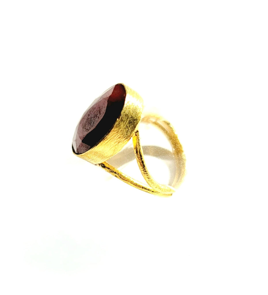 Faceted Gold Oval Rings - MINU Jewels