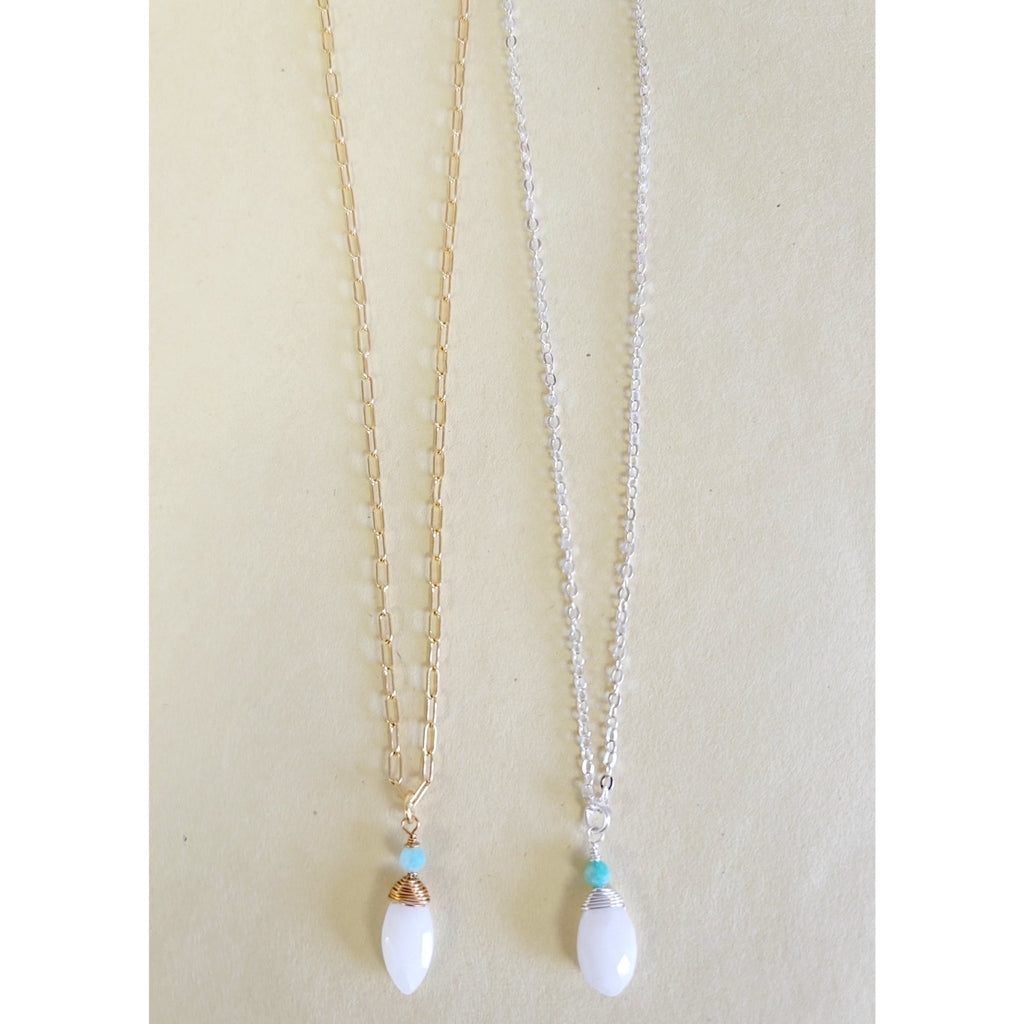 Moonstone Necklace - Silver/Gold - MINU Jewels
