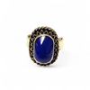 Agate Ring Dark Blue