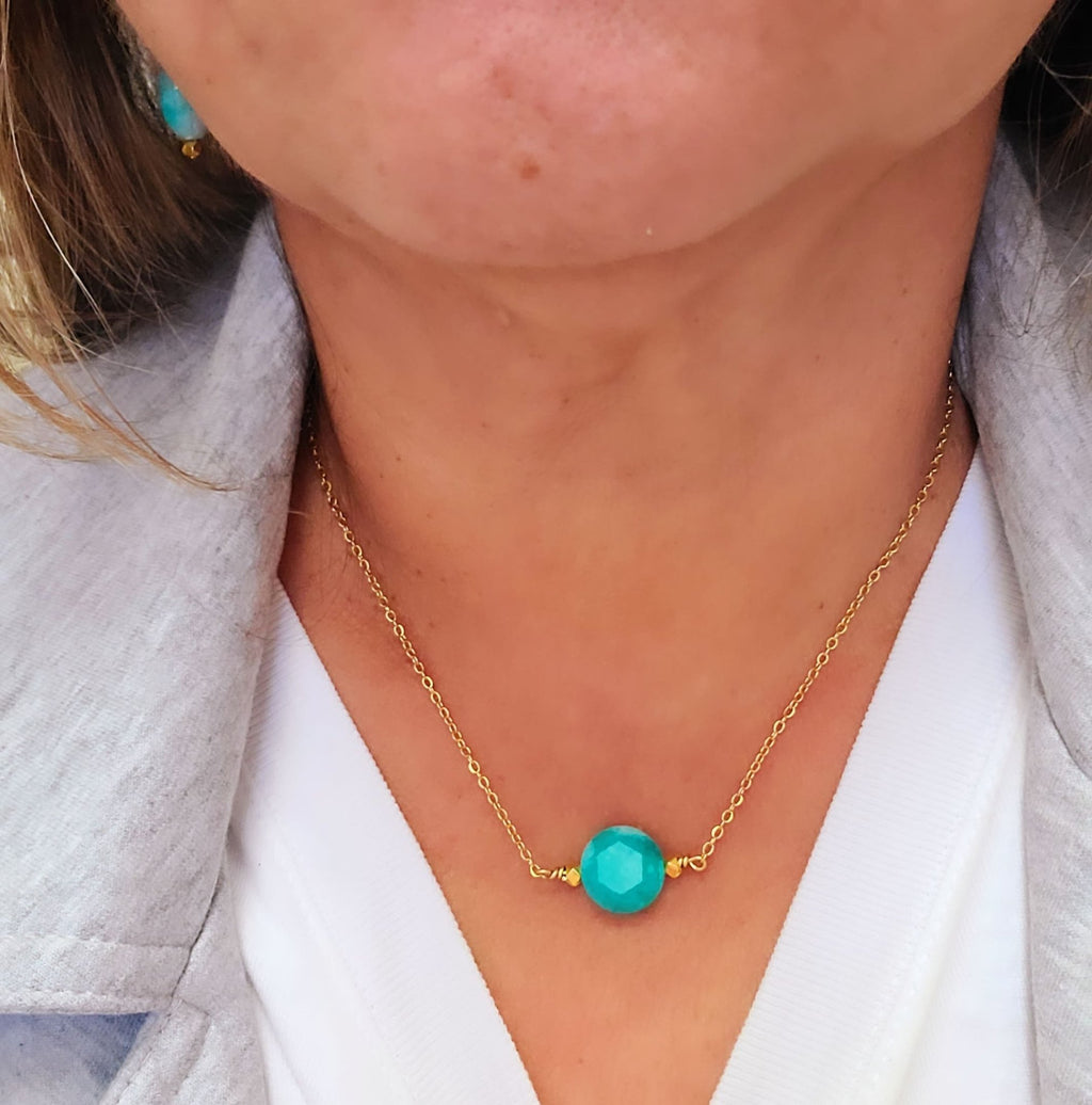 Amazonite Drop Necklace - MINU Jewels