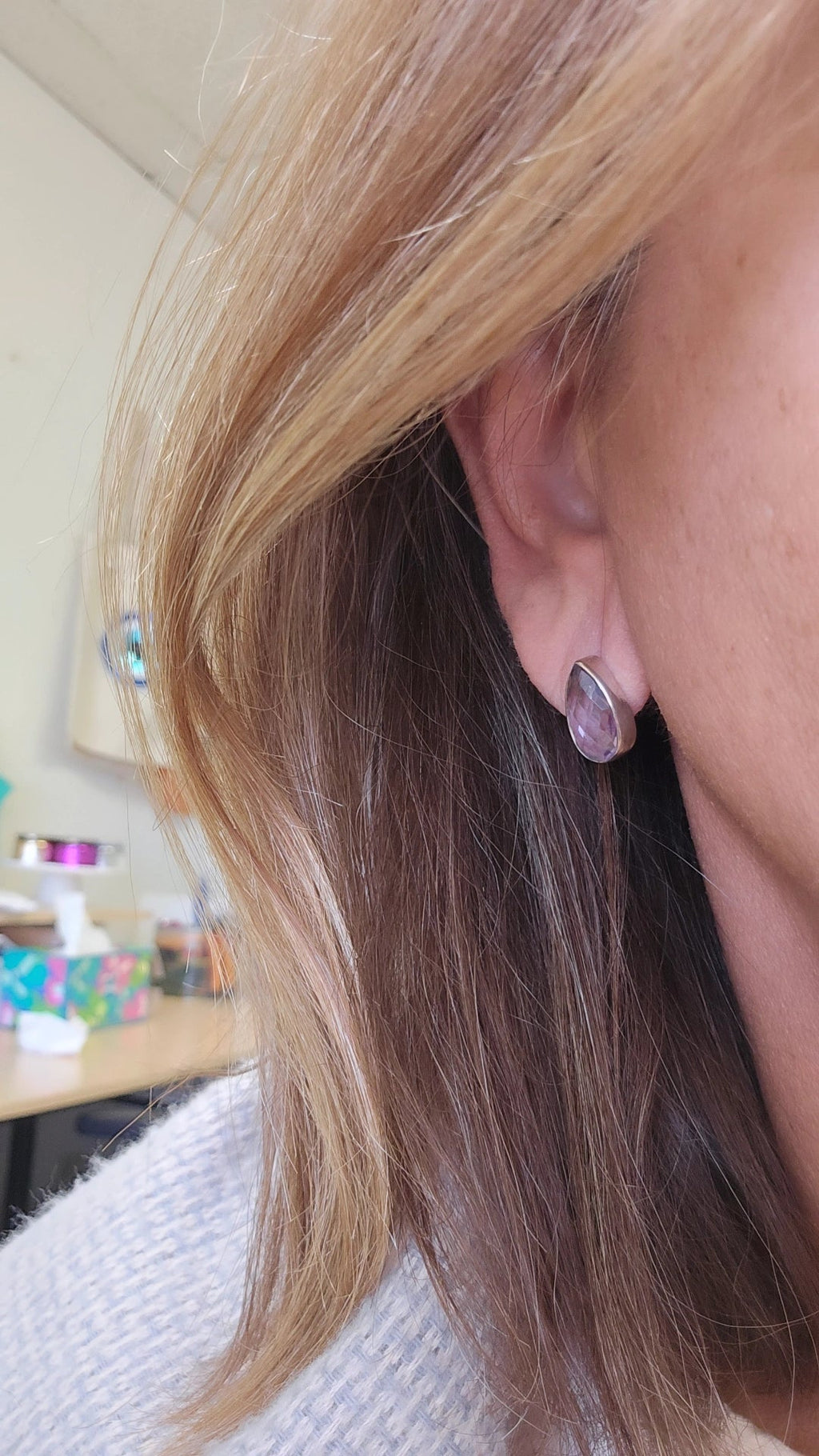 Amethyst Pear Stud Earrings - MINU Jewels