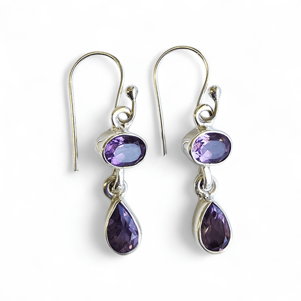 Amethyst Silver Earrings