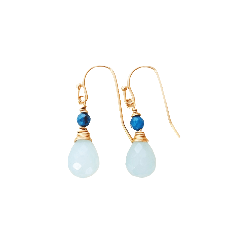 Aqua Chaly Drop Earrings - MINU Jewels