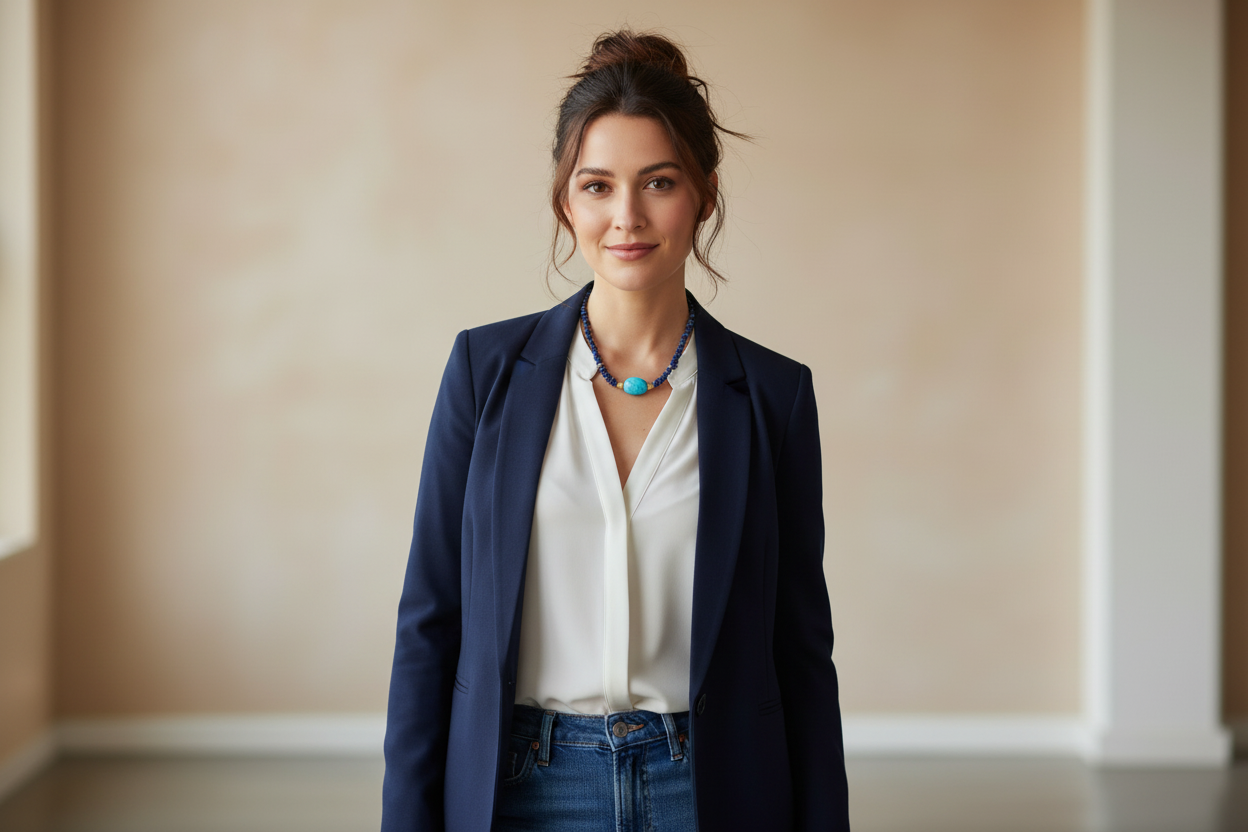 Azuli Necklace - Blazer & Dark Jeans