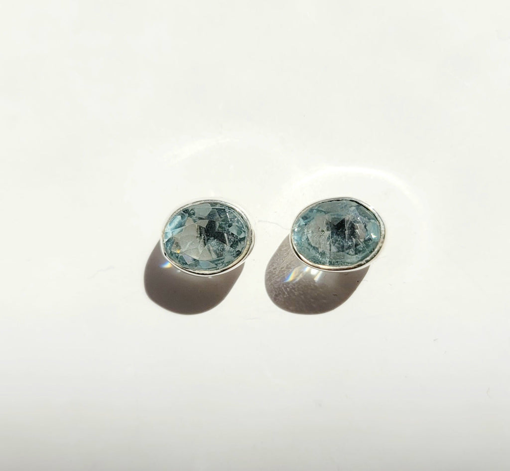 Blue Quartz Stud Earrings - MINU Jewels