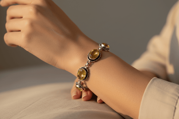 Citrine Silver Bracelet