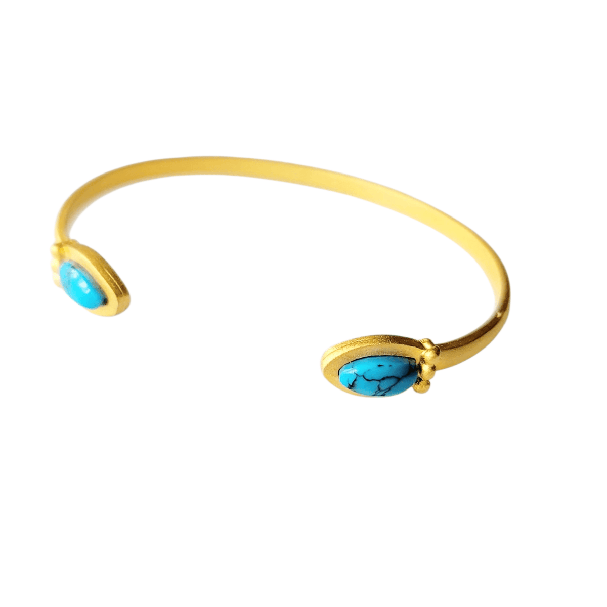 Delphi Turquoise Cuff - 18kt Gold-Plated Brass Bracelet | MINU Jewels