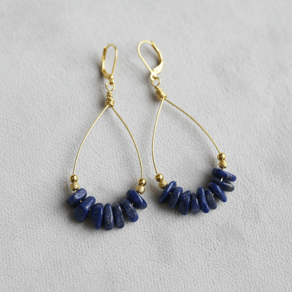 Elina Earrings Blue Lapis