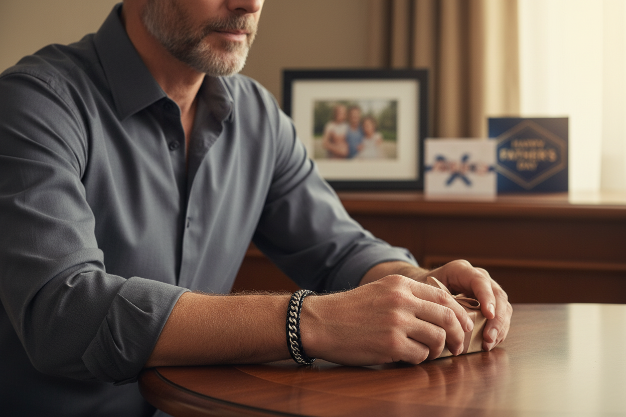 Father's Day Chain Leather Bracelet Banner