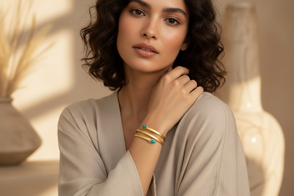 Kiya Snake Cuff – Styled Model Shot