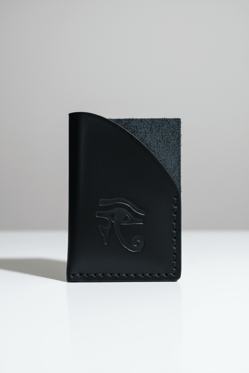 Leather Card Holder Black Horus