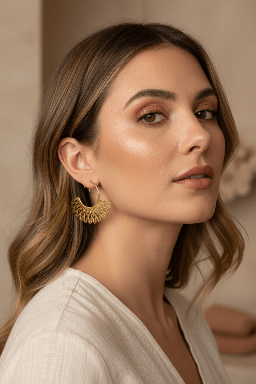Lotus Gold Hoops