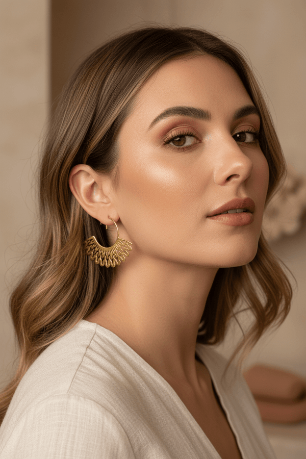 Lotus Gold Hoops