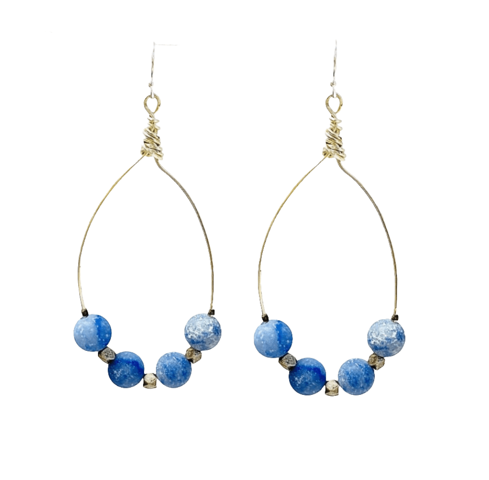 Matte Blue Hoops - MINU Jewels
