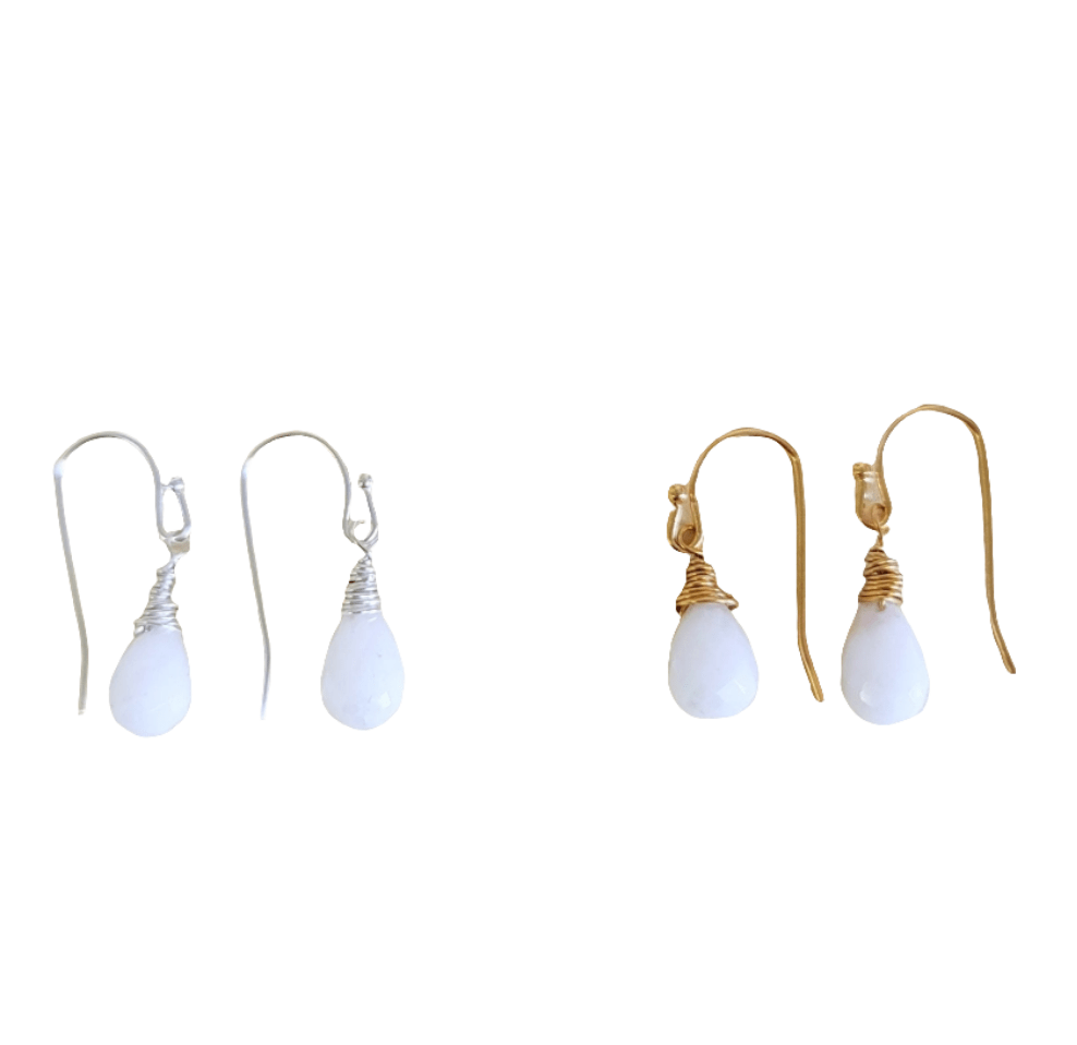 Moonstone Earrings - Silver/Gold - MINU Jewels