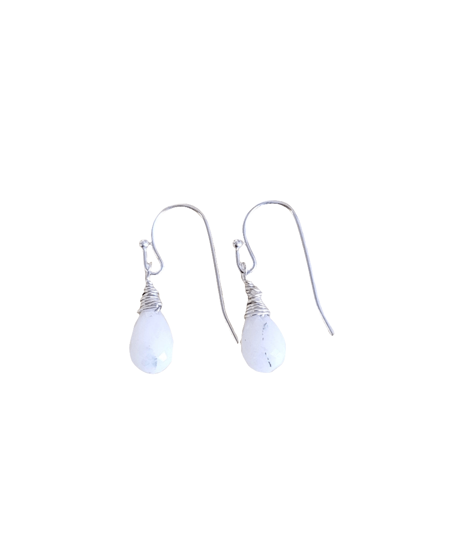 Moonstone Earrings - Silver/Gold - MINU Jewels