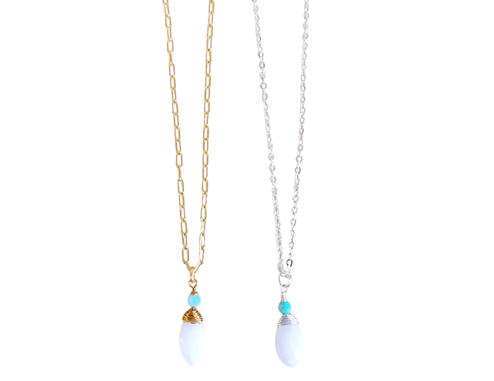 Moonstone Necklace - Silver/Gold - MINU Jewels