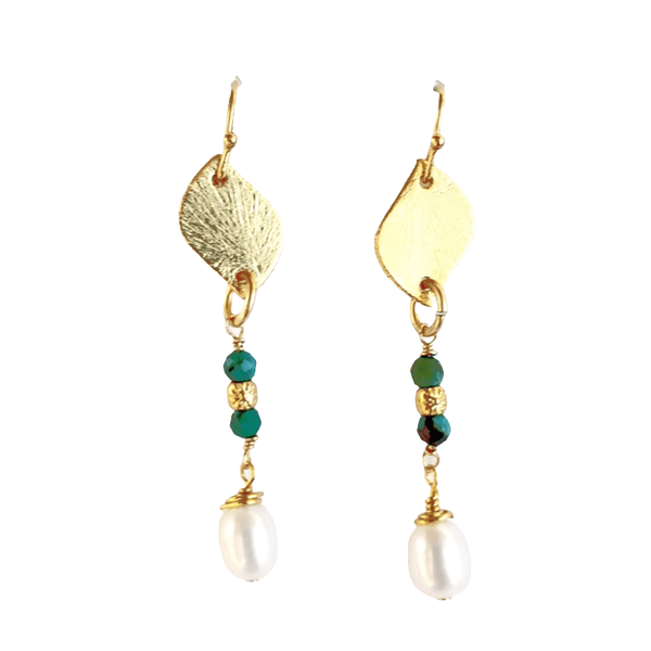 Pearl Leaf Earrings - MINU Jewels