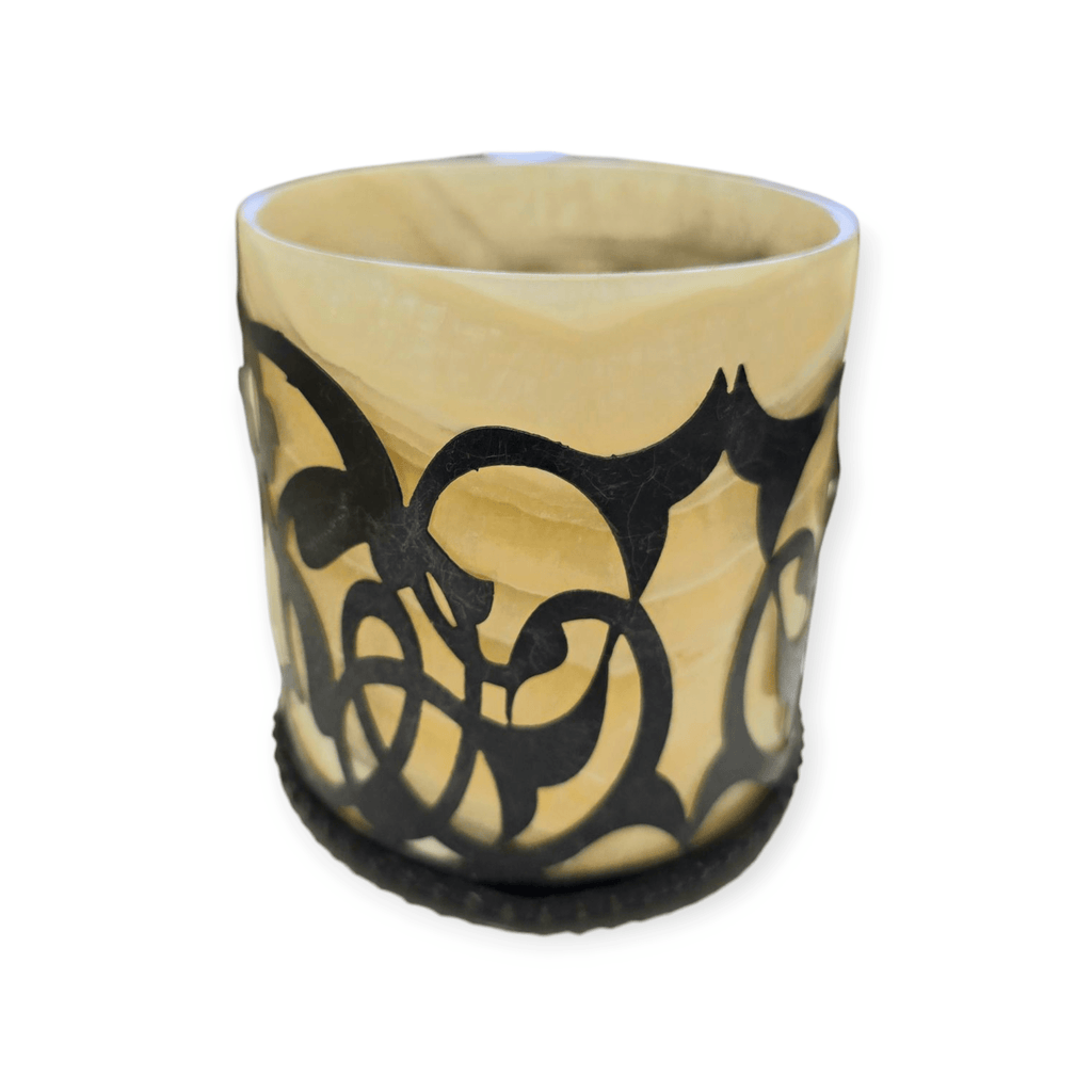 Round Alabaster Scroll Candle Holders - MINU Jewels