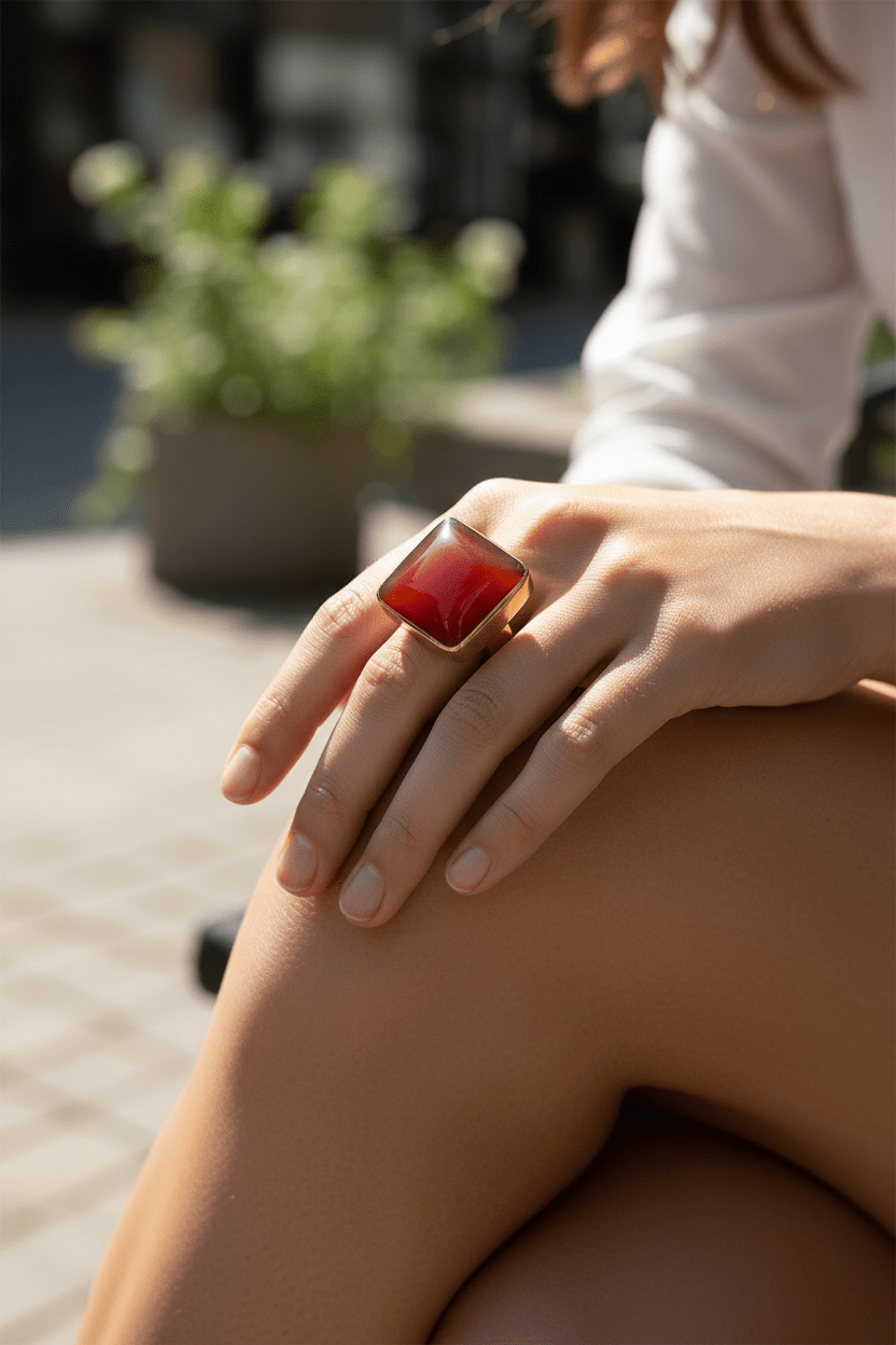 Square Agate Ring