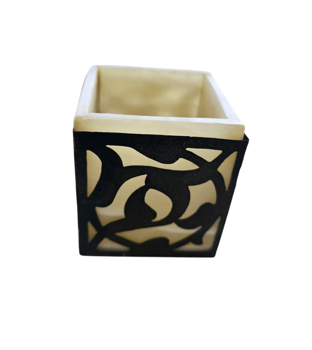 Square Alabaster Scroll Candle Holders - MINU Jewels