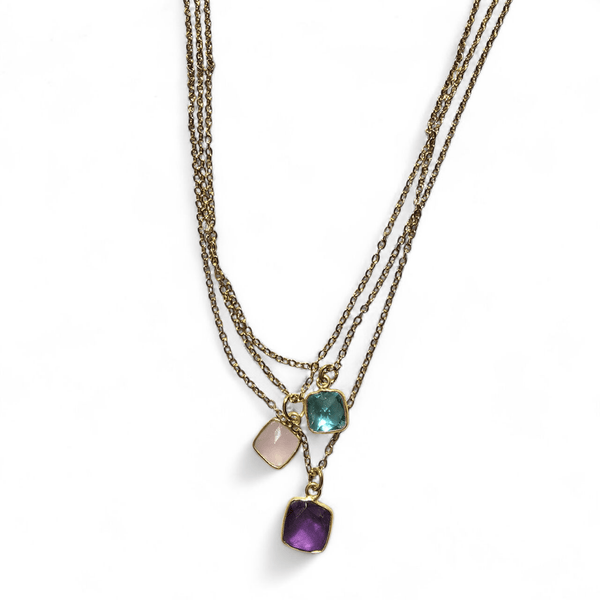 Square Gemstone Necklace - MINU Jewels