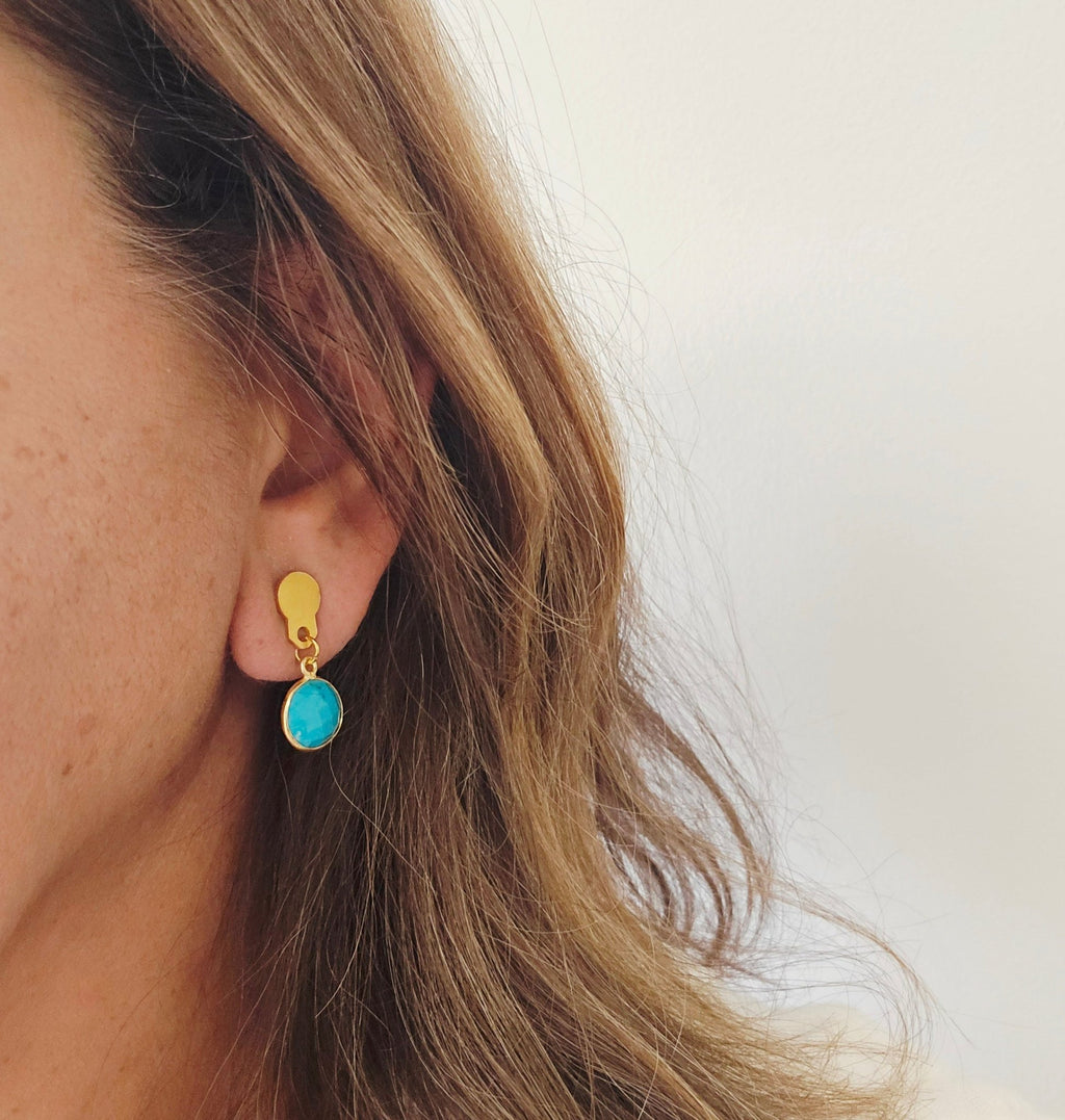 Turquoise Cabechon Earrings - MINU Jewels