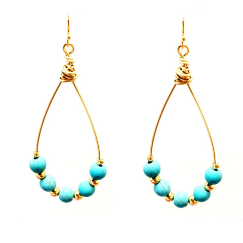 Adin Earrings Turquoise Gold