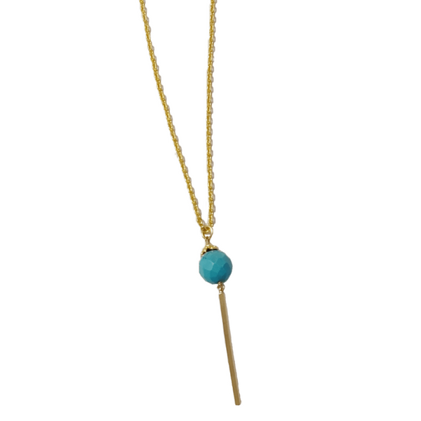 Turquoise Bar Drop Necklace - MINU Jewels