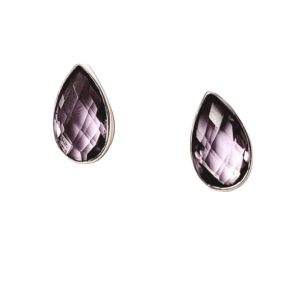 Amethyst Pear Stud Earrings - MINU Jewels