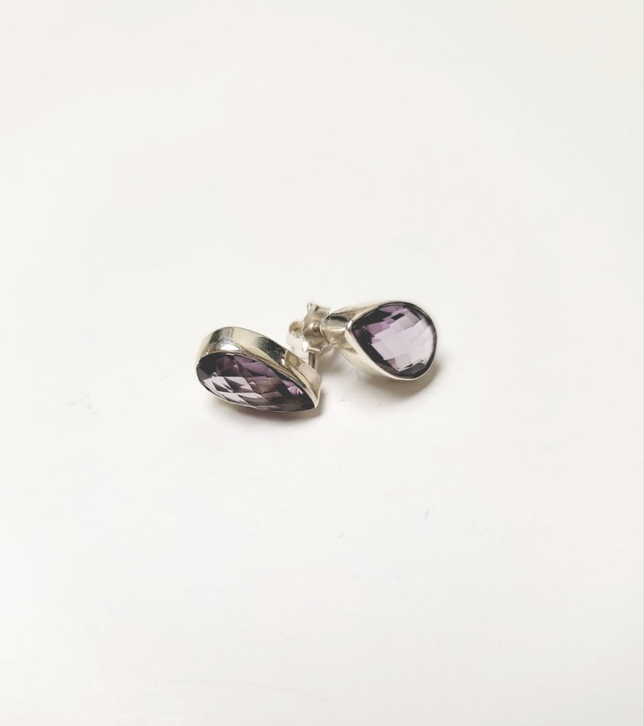 Amethyst Pear Stud Earrings - MINU Jewels
