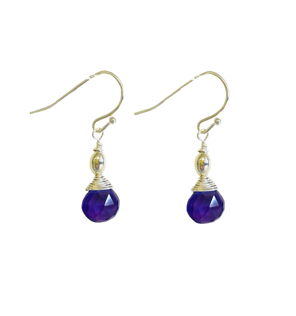 Amethyst Silver Drop Earrings - MINU Jewels