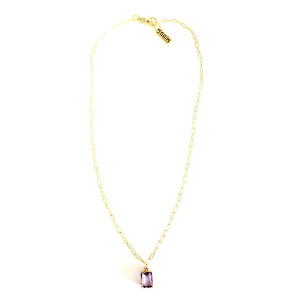 Amethyst Stud Necklace - MINU Jewels