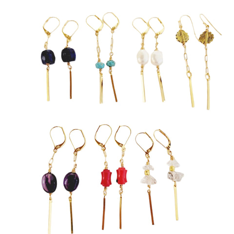 Bar Drop Earrings - Colors Available