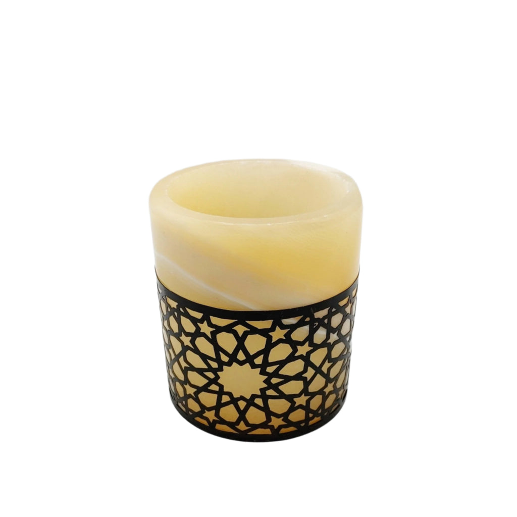 Beige Small Alabaster Candle Holder - MINU Jewels