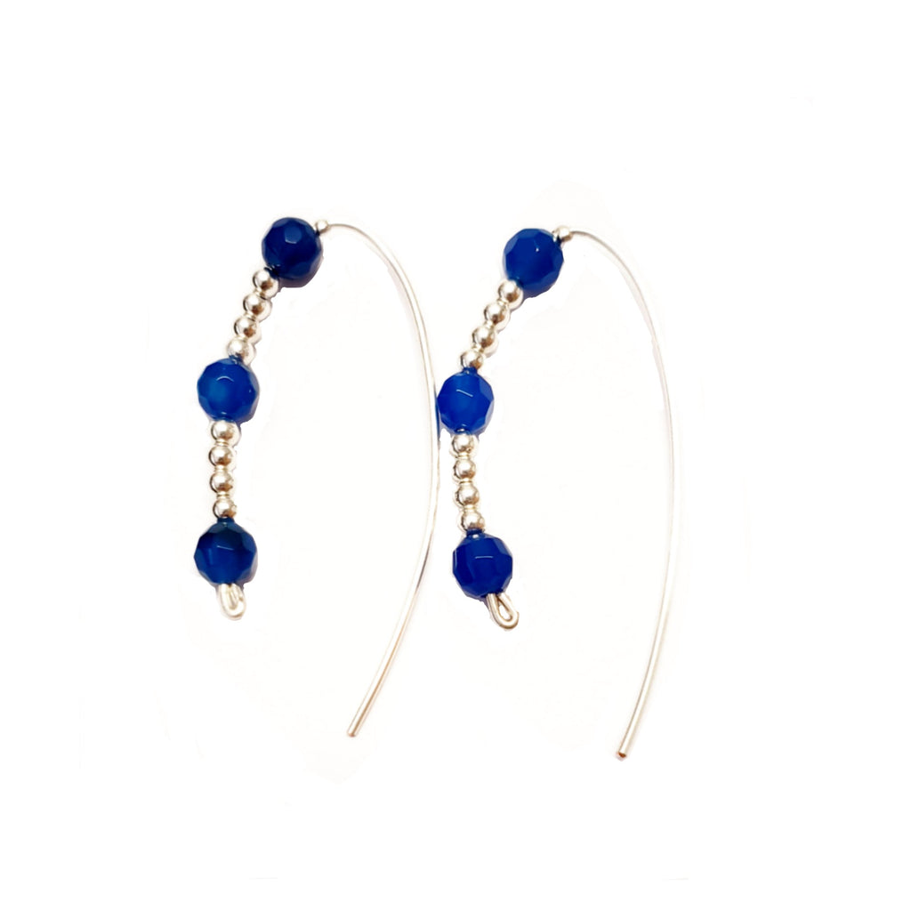 Blue Agate Slider Hoops - Style Options - MINU Jewels