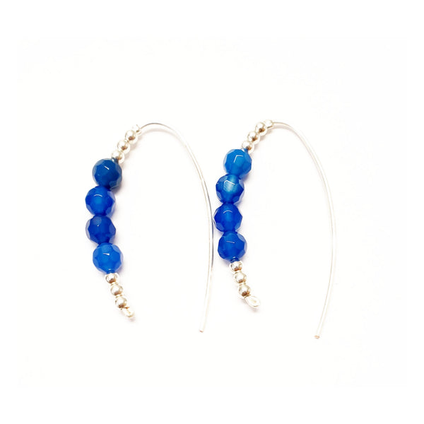 Blue Agate Slider Hoops - Style Options - MINU Jewels