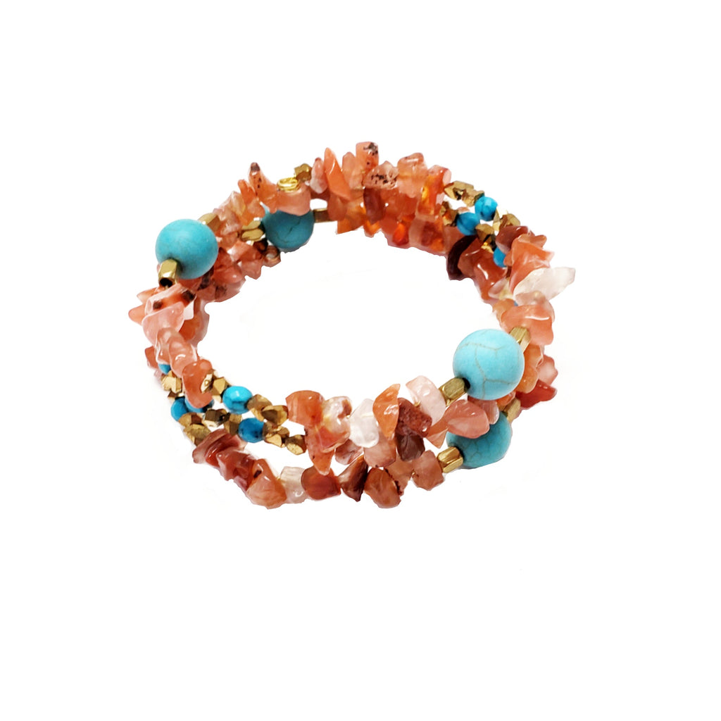 Carnelian Chip Gemstone Wrap - MINU Jewels