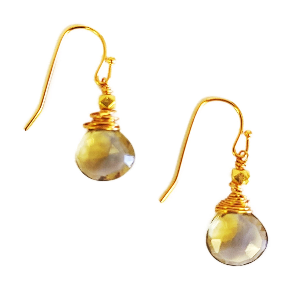 Champagne Topaz Drop Earrings - MINU Jewels