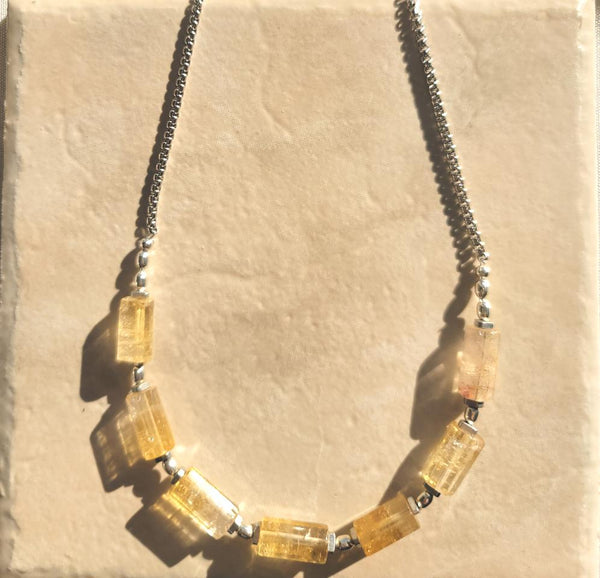 Citrine Barrel Necklace - MINU Jewels