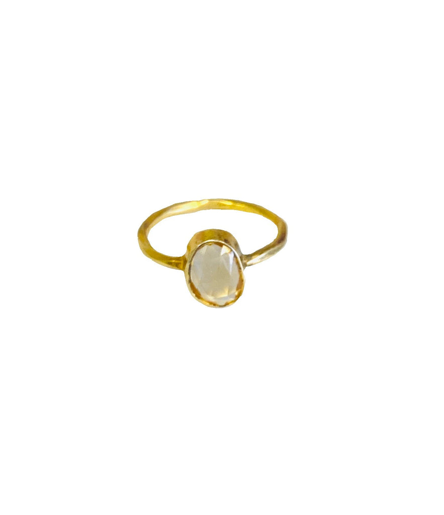Citrine Gold Oval Ring - MINU Jewels