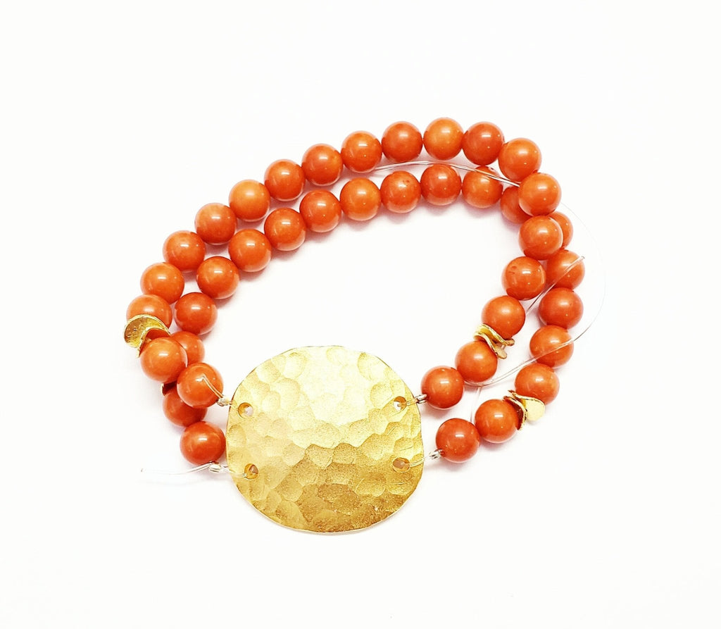 Coral Disc Bracelet - MINU Jewels