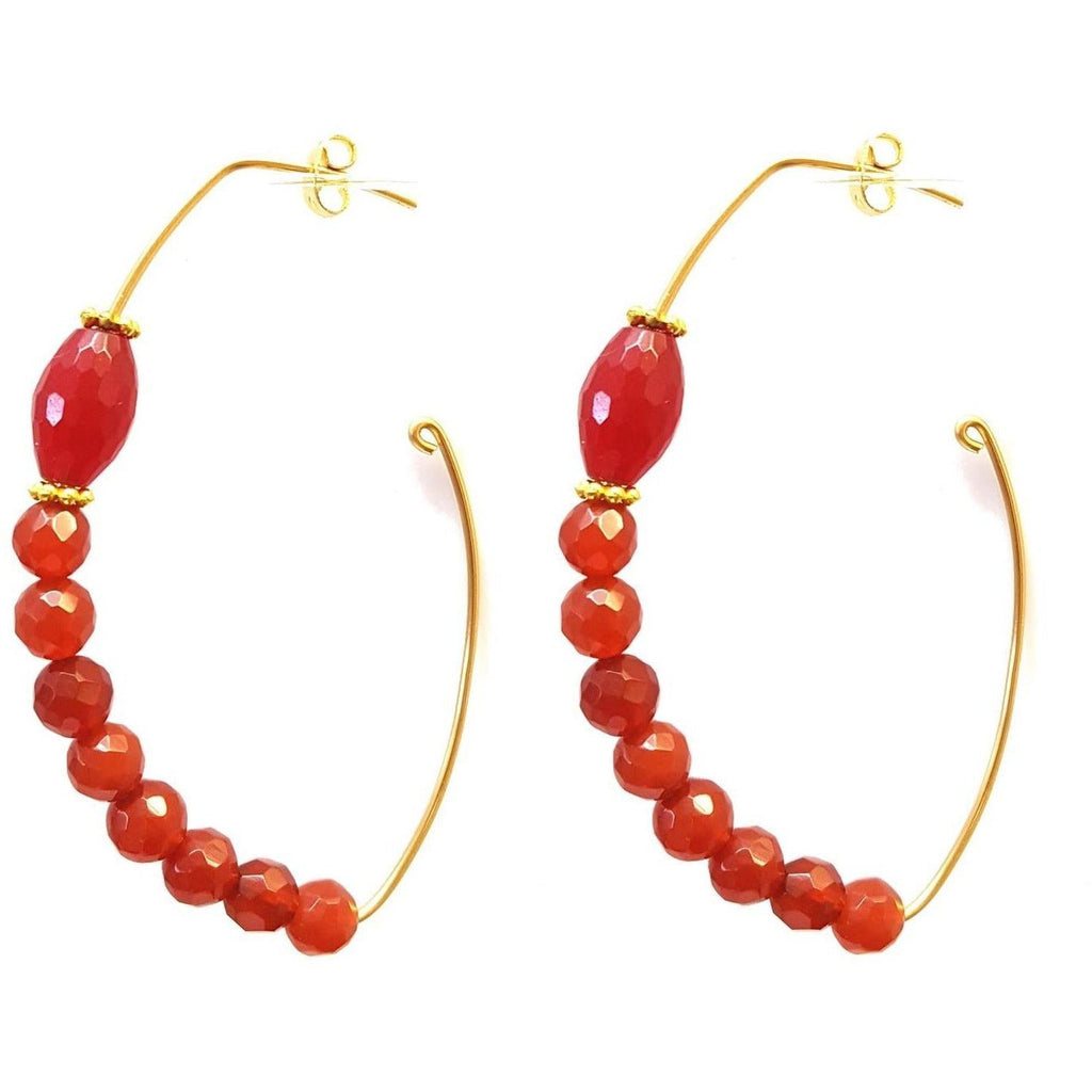 Crescent Gemstone Hoops - Colors Available - MINU Jewels