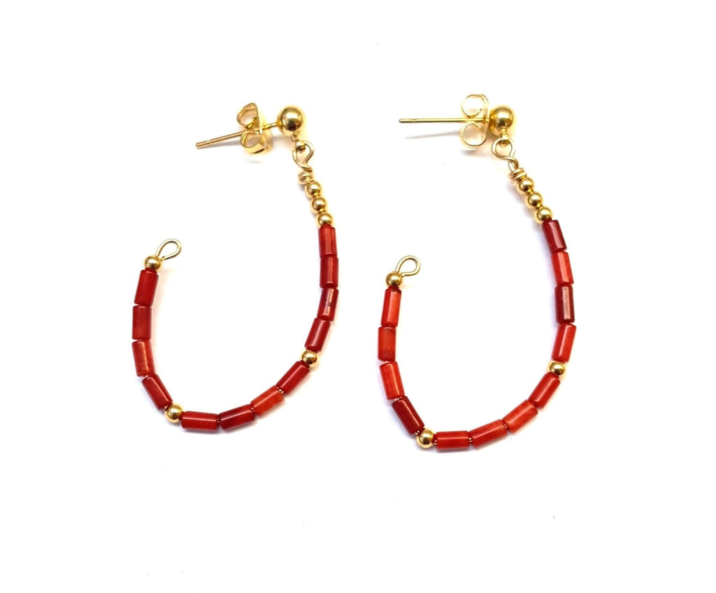Crescent Heishi Hoops - Colors Available - MINU Jewels