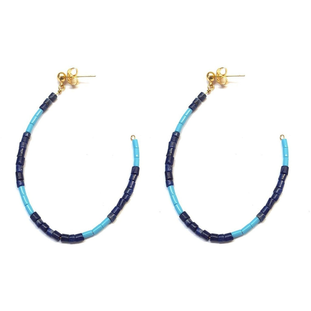 Crescent Heishi Hoops - Colors Available - MINU Jewels