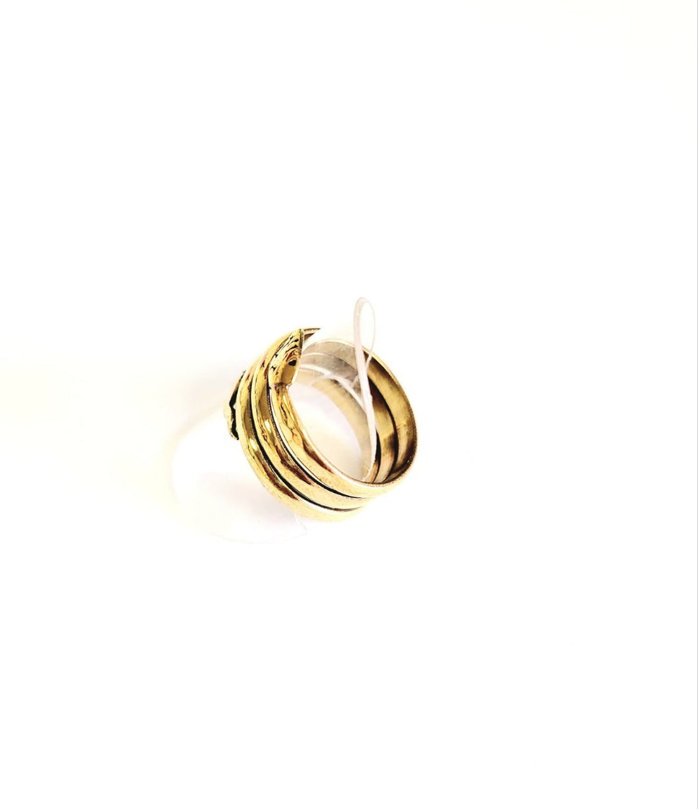 Passport To Egypt 18k Gold Plated Choice Of 9x7mm Oval Gem Snake Wrap Ring main image 0