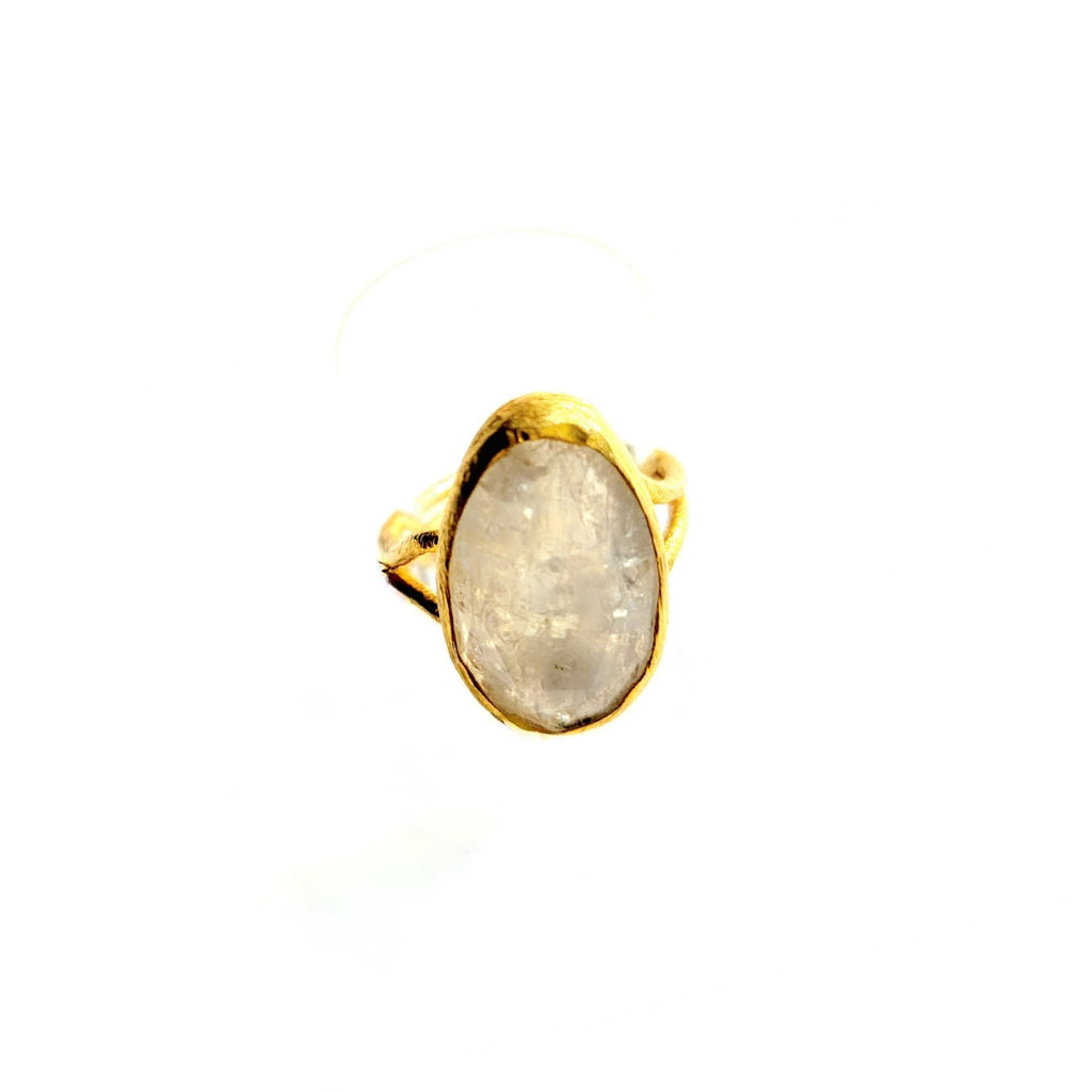Faceted Gold Oval Rings - MINU Jewels